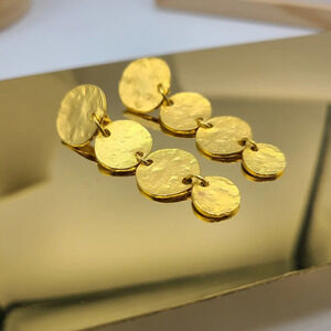 Kenneth Lane Goldtone Coin Drop Clip On Earrings